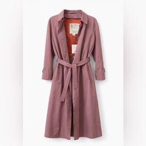 London Fog Long Belted Trench Coat - Mauve
